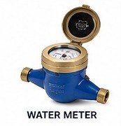 Wetpipe municipal water meter for potable water consumption measurement